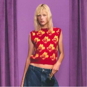 Zara Mickey Brushed Effect Knit Vest X Harry Lambert NWT